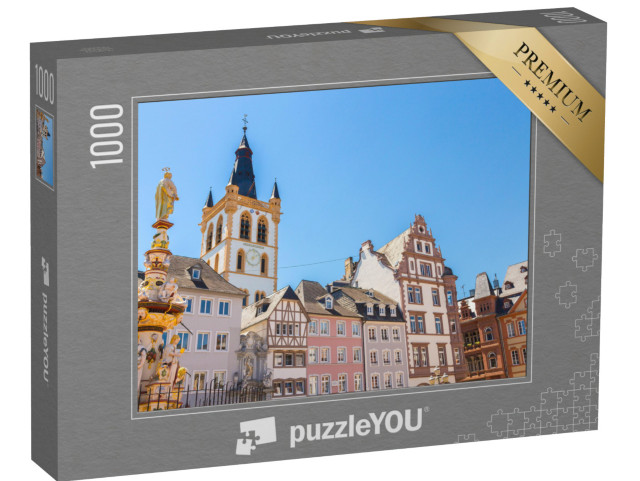 Puzzle 1000 pezzi „Facciate di case storiche, mercato principale di Treviri“