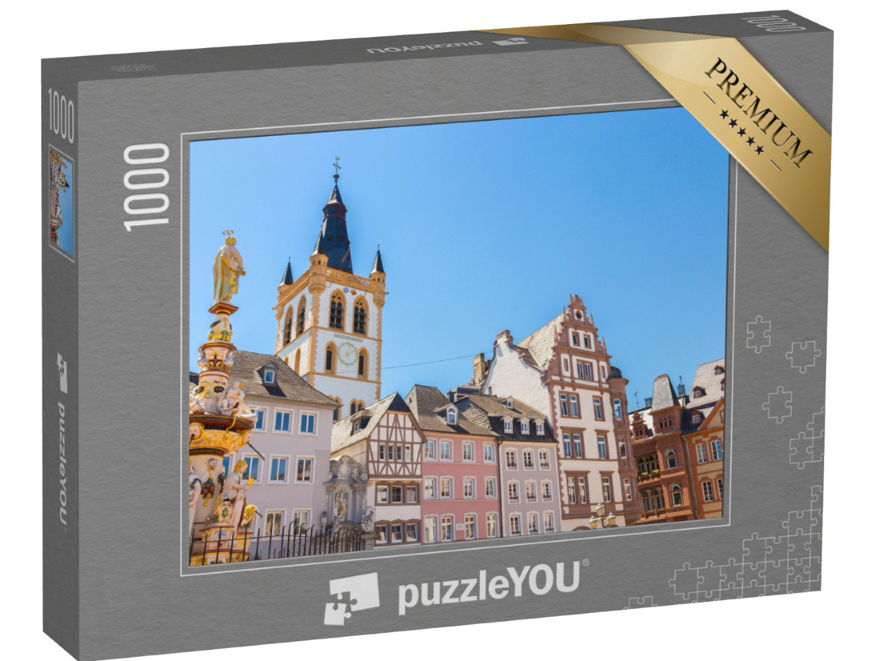 Puzzle 1000 pezzi „Facciate di case storiche, mercato principale di Treviri“