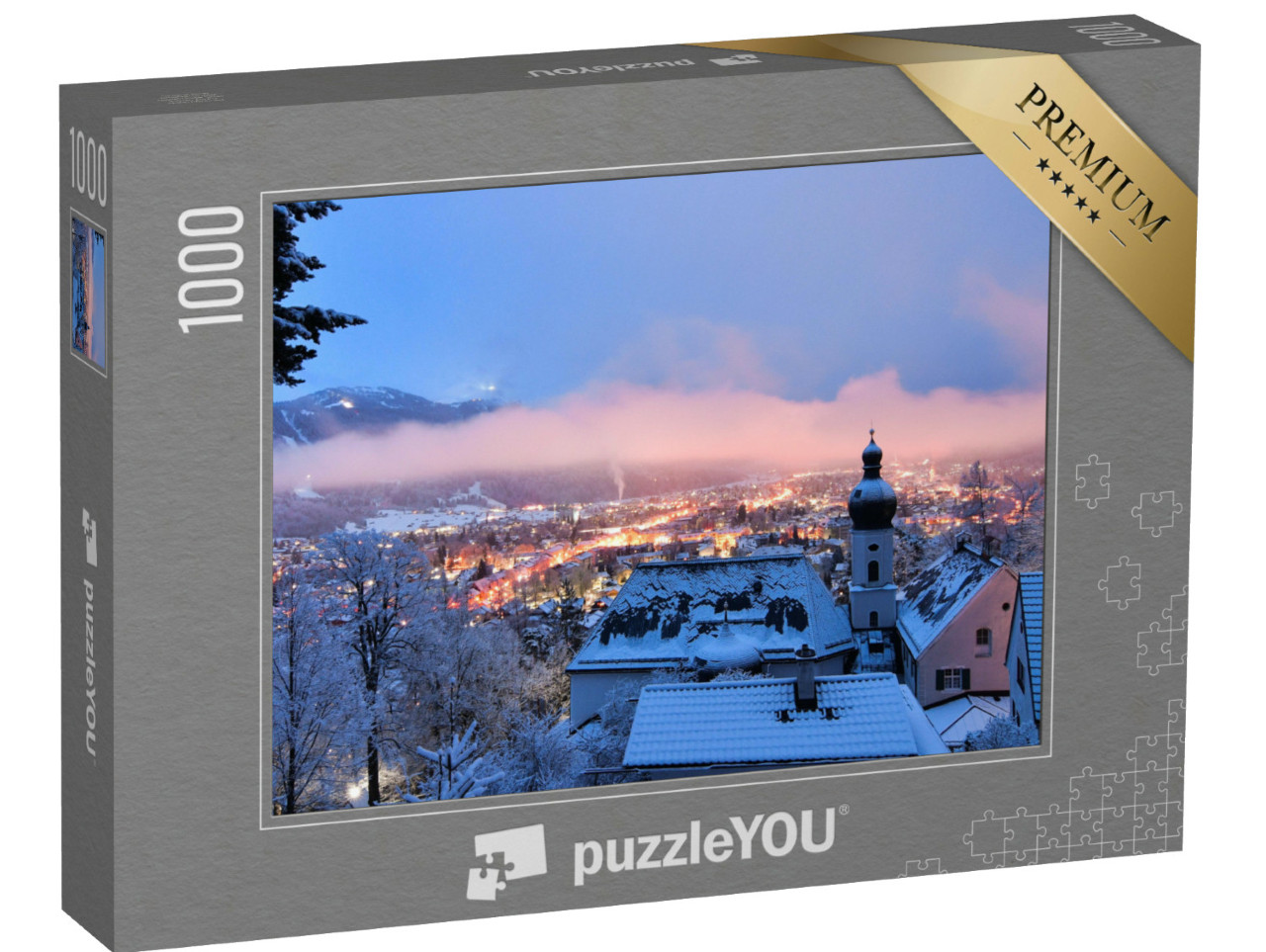 Puzzle 1000 pezzi „Notte invernale innevata a Garmisch-Partenkirchen“