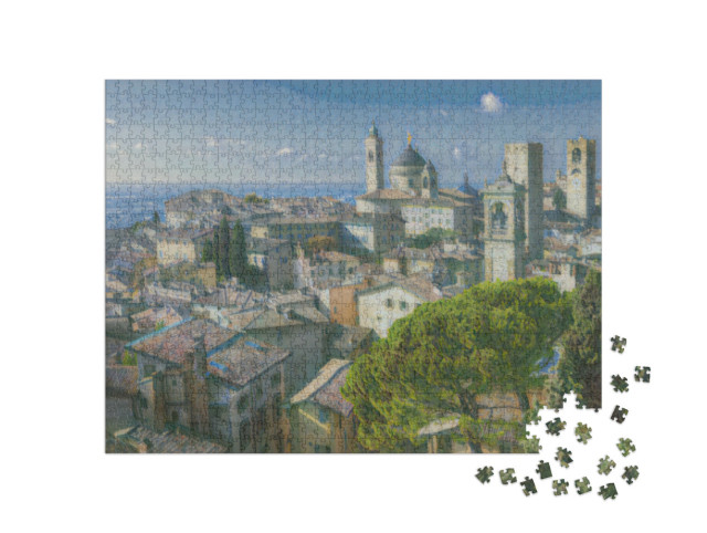 Puzzle 1000 pezzi „nello stile di Claude Monet - Bergamo, Lombardia, Italia - Puzzle-Collection Artisti & Dipinti“