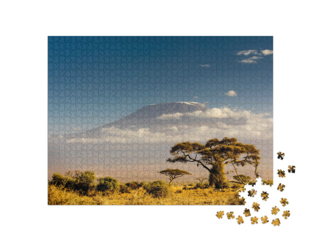 Puzzle 1000 pezzi „Vista del monte Kilimanjaro, Tanzania“