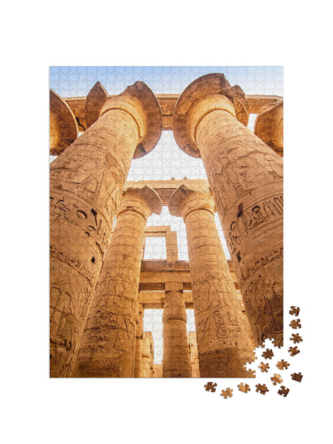 Puzzle 1000 pezzi „Tempio di Karnak: colonne e simboli antichi nel famoso monumento, Egitto“