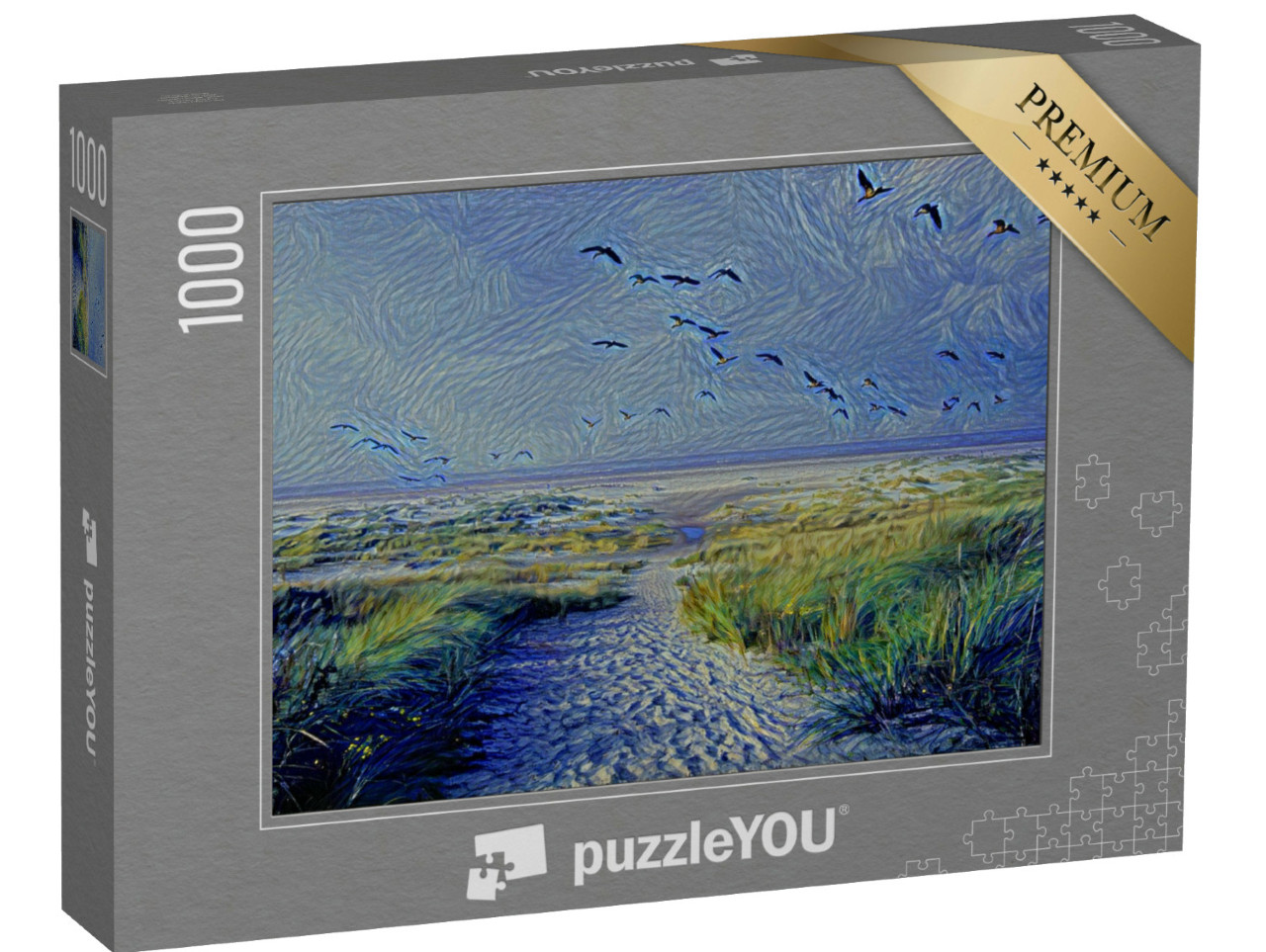 Puzzle 1000 pezzi „nello stile artistico di van Gogh, Notte stellata - Anatre - Collezione di puzzle Artisti e dipinti“