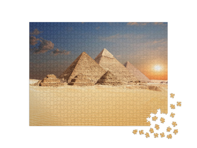 Puzzle 1000 pezzi „Le famose piramidi egizie di Giza“