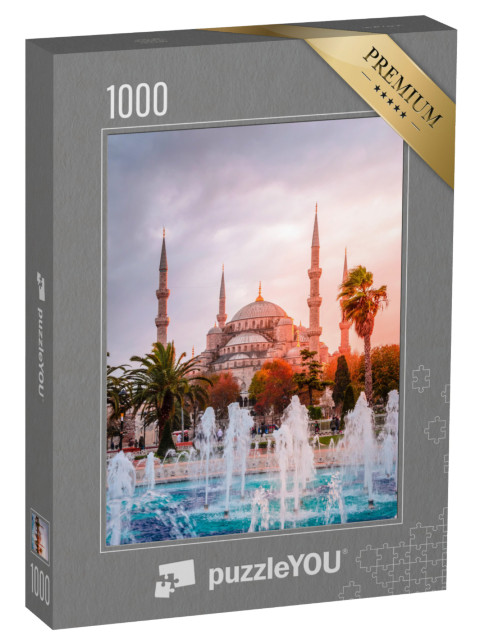 Puzzle 1000 pezzi „La Moschea Blu al tramonto, Istanbul, Turchia“