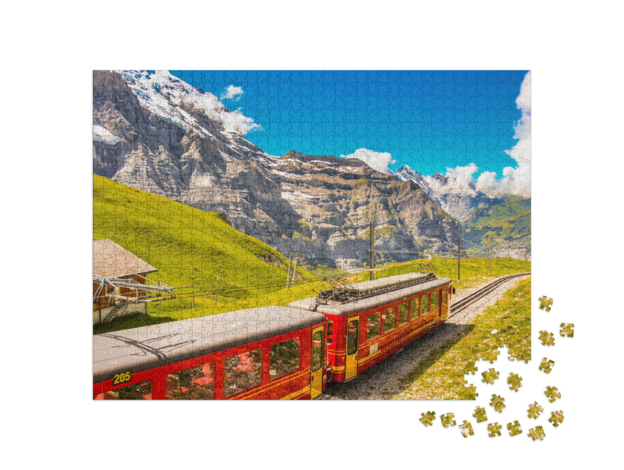 Puzzle 1000 pezzi „Ferrovia della Jungfrau Svizzera sulla strada per lo Jungfraujoch“