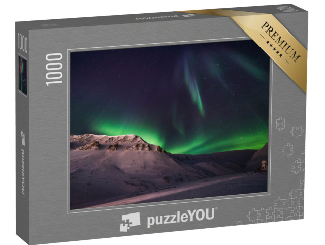 Puzzle 1000 pezzi „Aurora Boreale: l'aurora boreale sulle Svalbard, Norvegia“