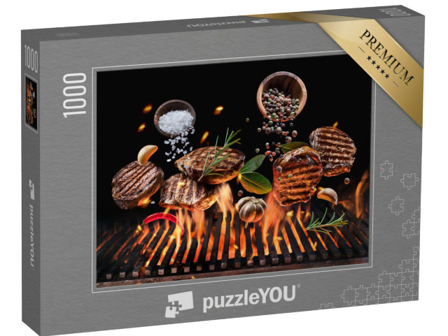 Puzzle 1000 pezzi „Bistecche di manzo alla griglia con verdure e spezie“