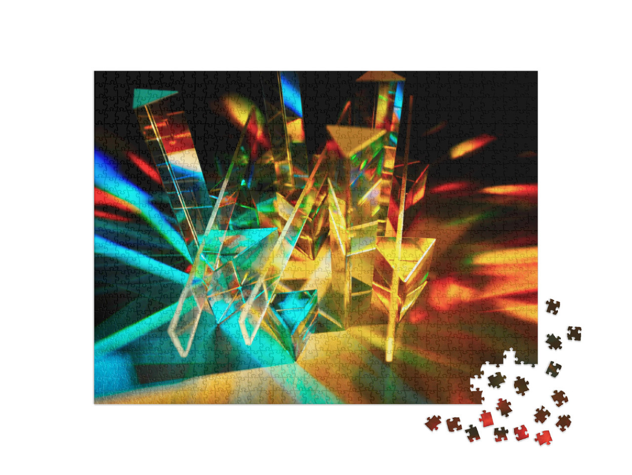 Puzzle 1000 pezzi „Prisma triangolare in vetro colorato“