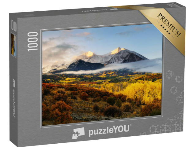 Puzzle 1000 pezzi „Alba a Twin Mountain Vista del Monte Sopris, Colorado“