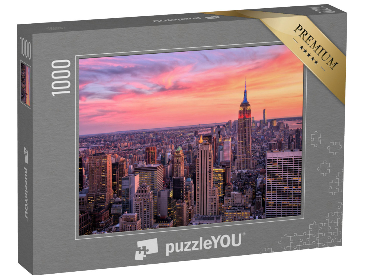 Puzzle 1000 pezzi „New York con l'Empire State Building al tramonto“