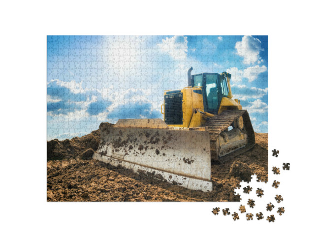 Puzzle 1000 pezzi „Escavatore giallo in un nuovo cantiere“