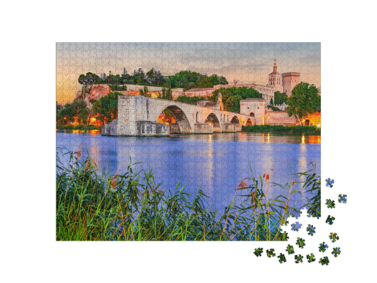 Puzzle 1000 pezzi „Pont Saint-Benezet sul Rodano, Avignone, Francia“