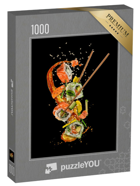 Puzzle 1000 pezzi „Pezzi di sushi con pesce e avocado“
