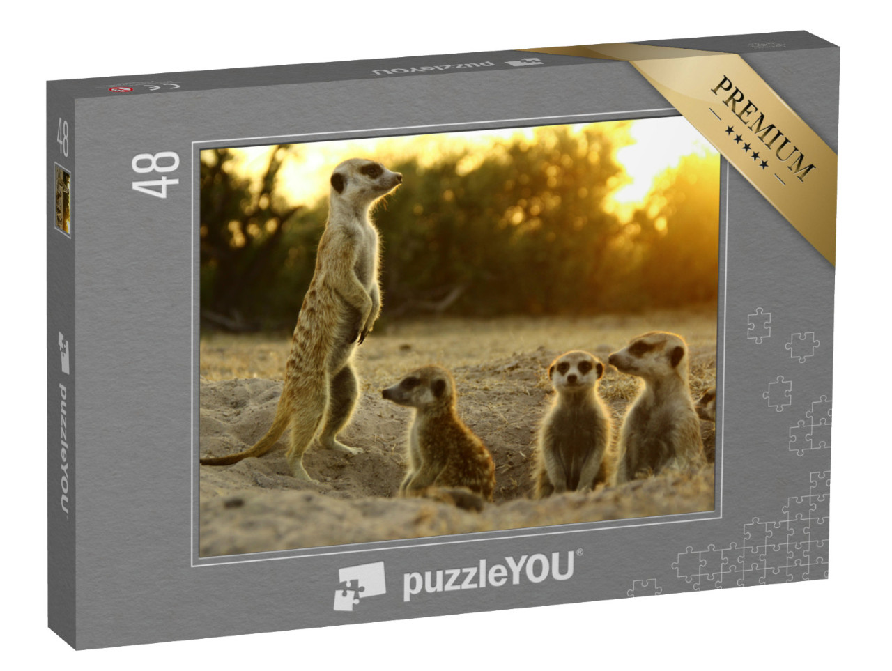 Puzzle 48 pezzi „I suricati nel loro habitat naturale“