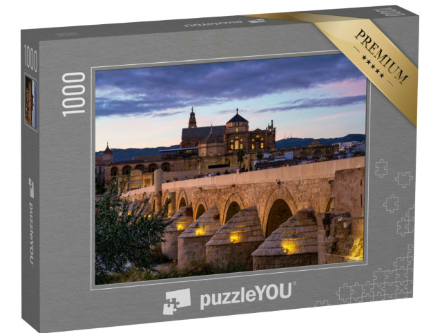 Puzzle 1000 pezzi „Mezquita e Puente Romano di notte, Córdoba, Andalusia“