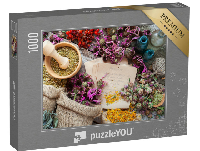 Puzzle 1000 pezzi „Ricette di erboristeria e fiori secchi“