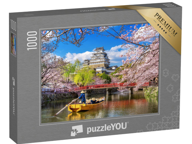 Puzzle 1000 pezzi „Fiori di ciliegio e castello di Himeji, Giappone“