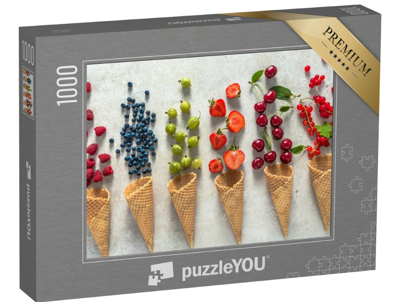Puzzle 1000 pezzi „Coni gelato con frutta“