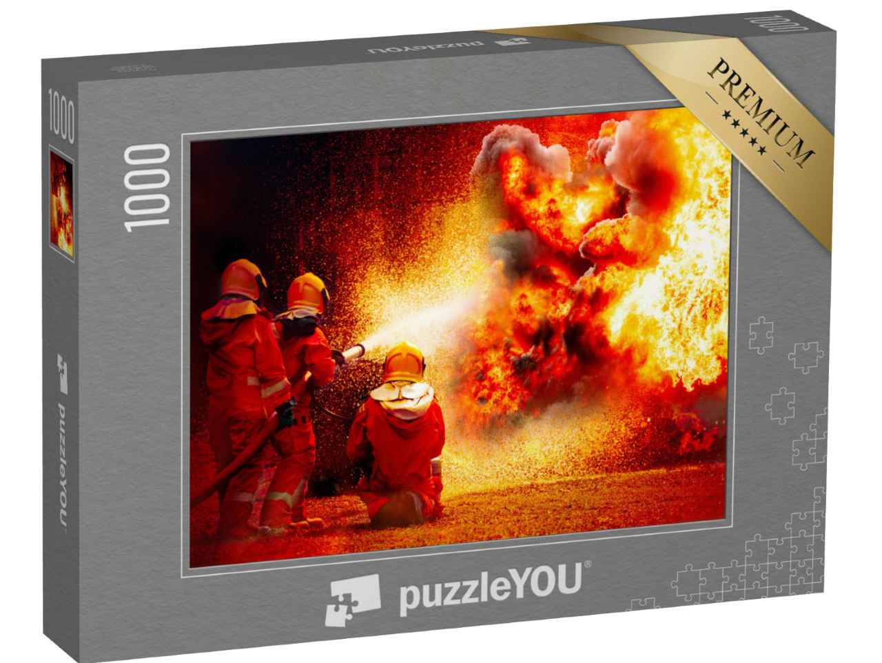 Puzzle 1000 pezzi „I vigili del fuoco combattono un'esplosione“