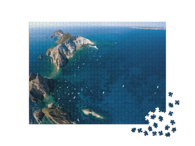 Puzzle 1000 pezzi „Vista aerea panoramica dell'isola di Palmarola“