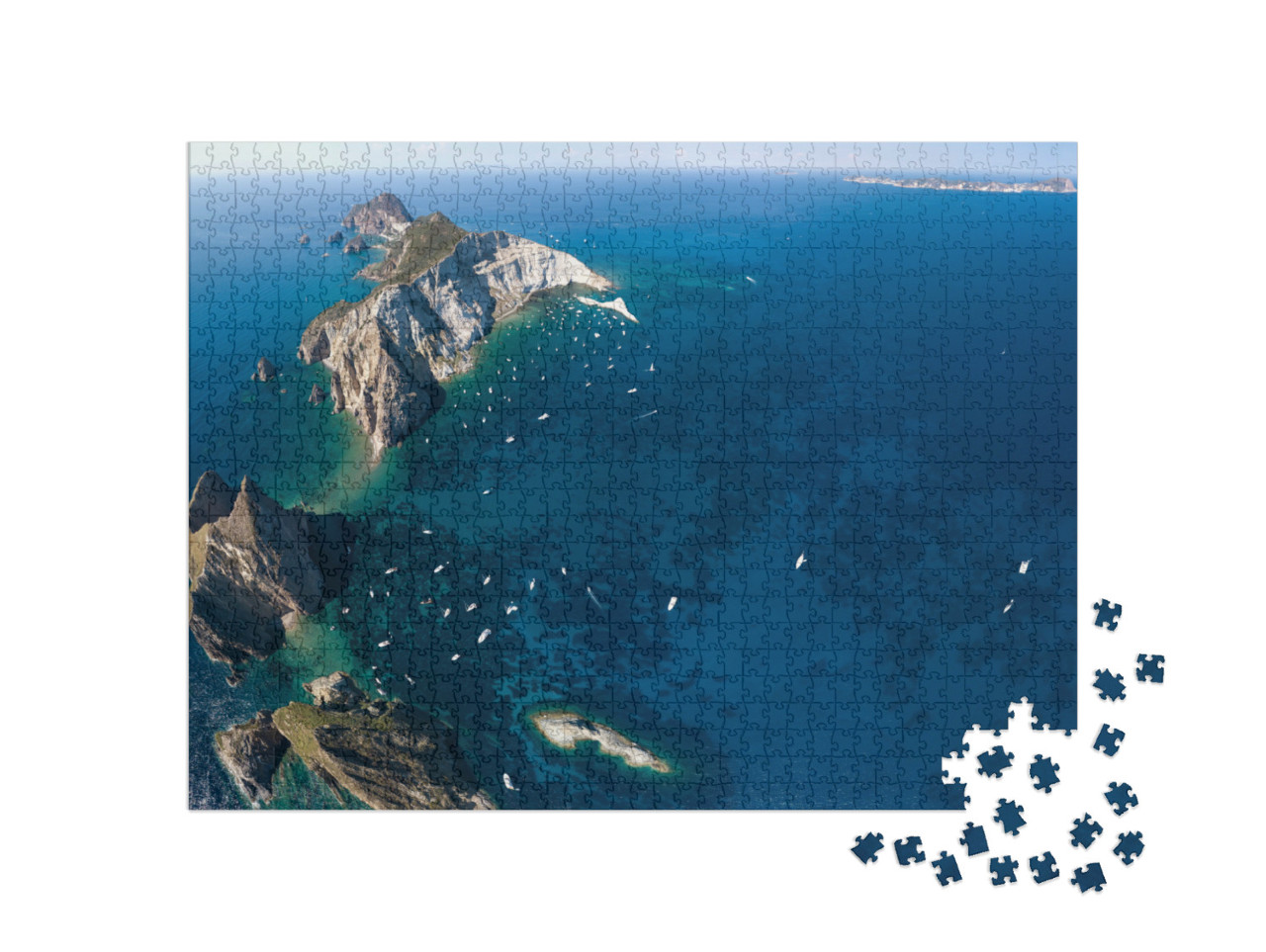 Puzzle 1000 pezzi „Vista aerea panoramica dell'isola di Palmarola“
