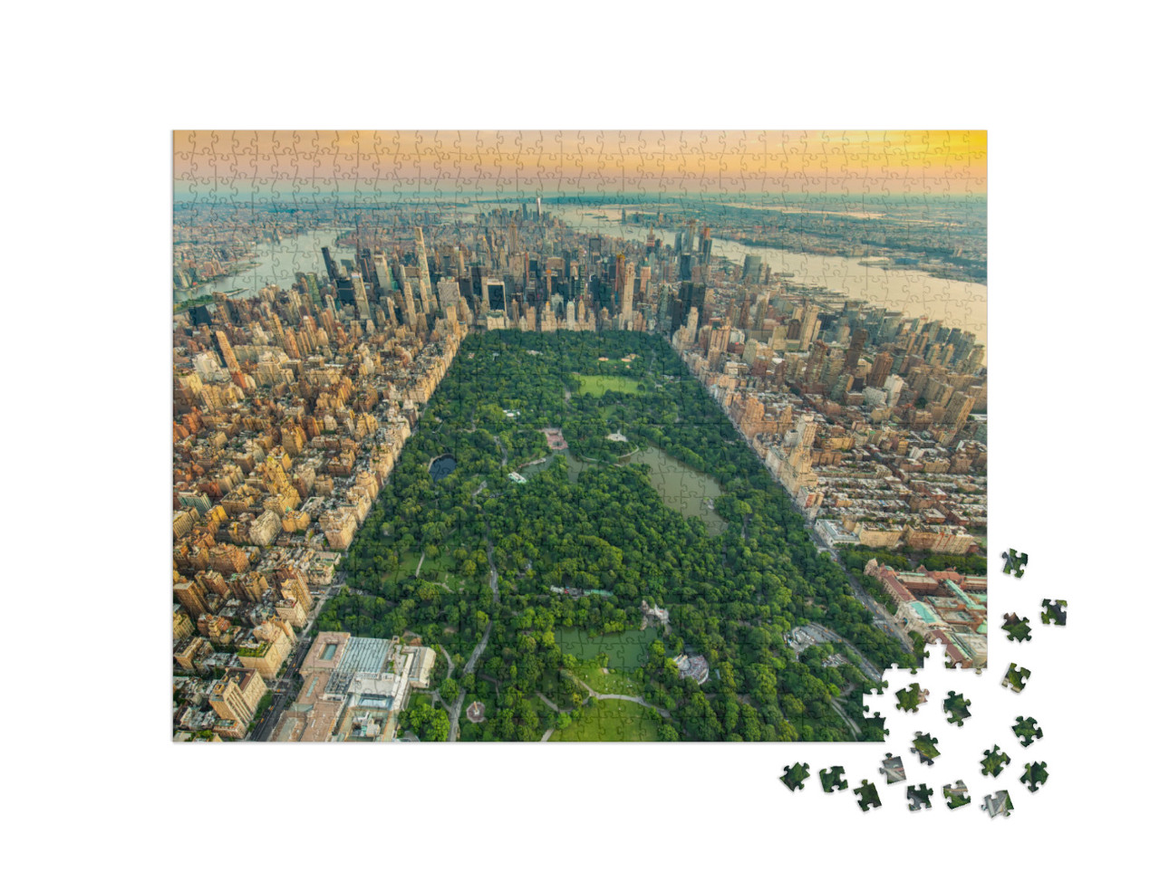 Puzzle 1000 pezzi „Vista aerea di Manhattan e Central Park, New York“