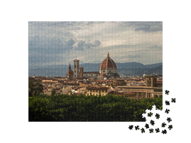 Puzzle 1000 pezzi „Paesaggio della cattedrale di Firenze. Cattedrale di Santa Maria del Fiore“