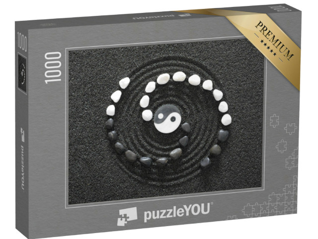 Puzzle 1000 pezzi „Giardino ZEN giapponese con pietra Yin e Yang“