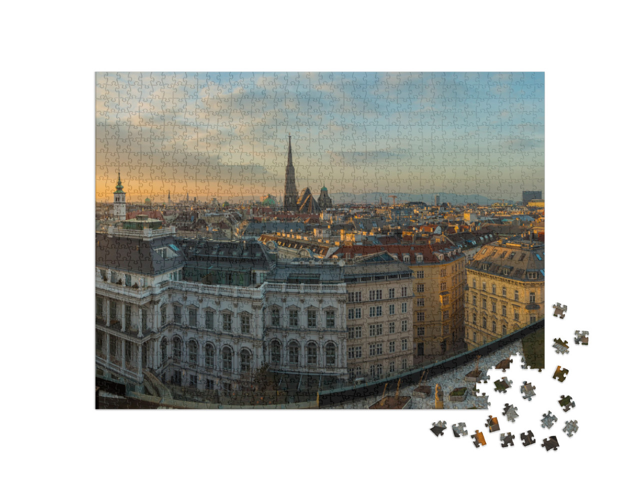 Puzzle 1000 pezzi „Vienna al tramonto, Austria“