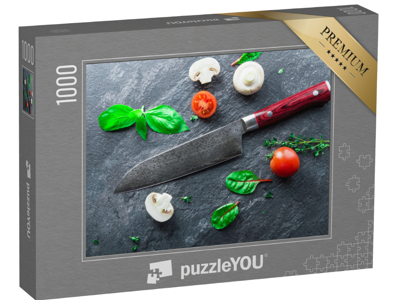 Puzzle 1000 pezzi „Coltello giapponese in acciaio Damasco“