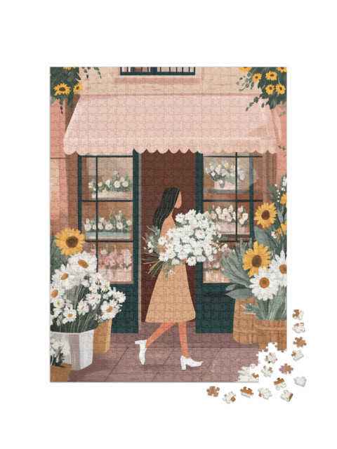 Puzzle 1000 pezzi „Negozio di fiori, fiori d'amore“