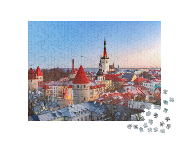 Puzzle 1000 pezzi „Centro storico medievale di Tallinn, Estonia“