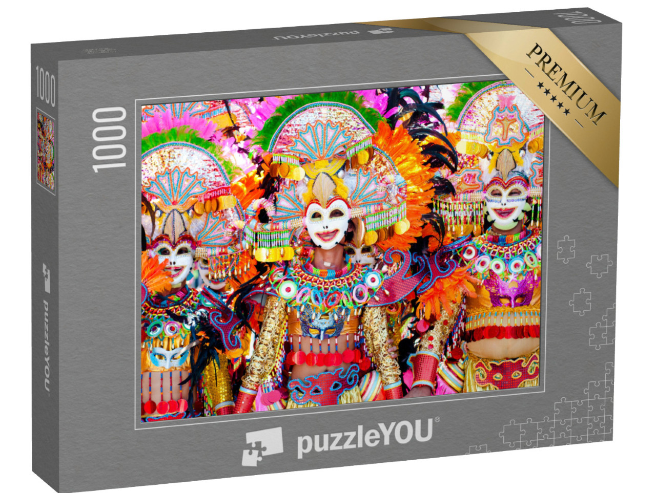 Puzzle 1000 pezzi „Maschere colorate al Masskara Festival, Bacolod City, Filippine“