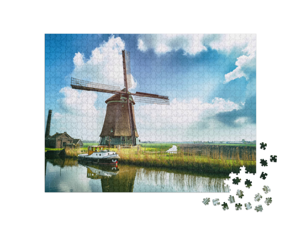 Puzzle 1000 pezzi „Mulino a vento tradizionale olandese, Paesi Bassi“