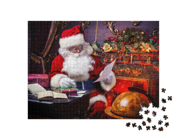 Puzzle 1000 pezzi „Babbo Natale legge il suo post“