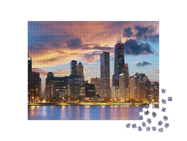 Puzzle 1000 pezzi „Skyline di Chicago“