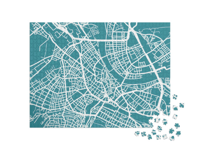 Puzzle 1000 pezzi „Mappa vettoriale dettagliata di Basilea“