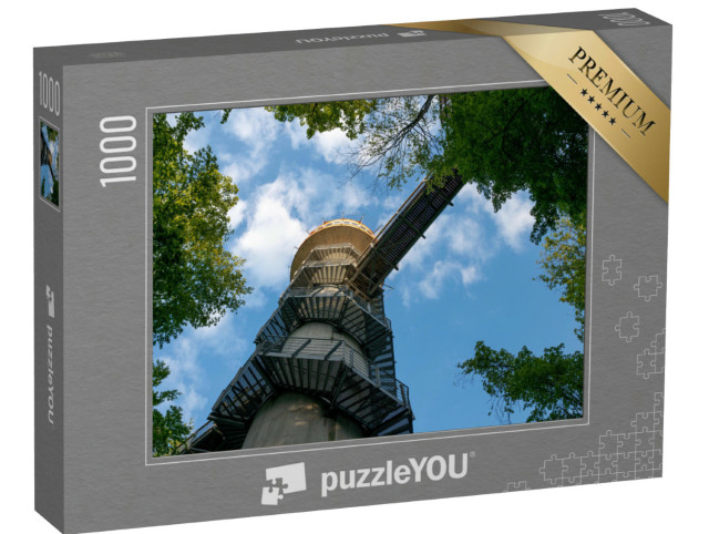 Puzzle 1000 pezzi „Torre di osservazione sulla passeggiata tra gli alberi, Parco Nazionale di Hainich“