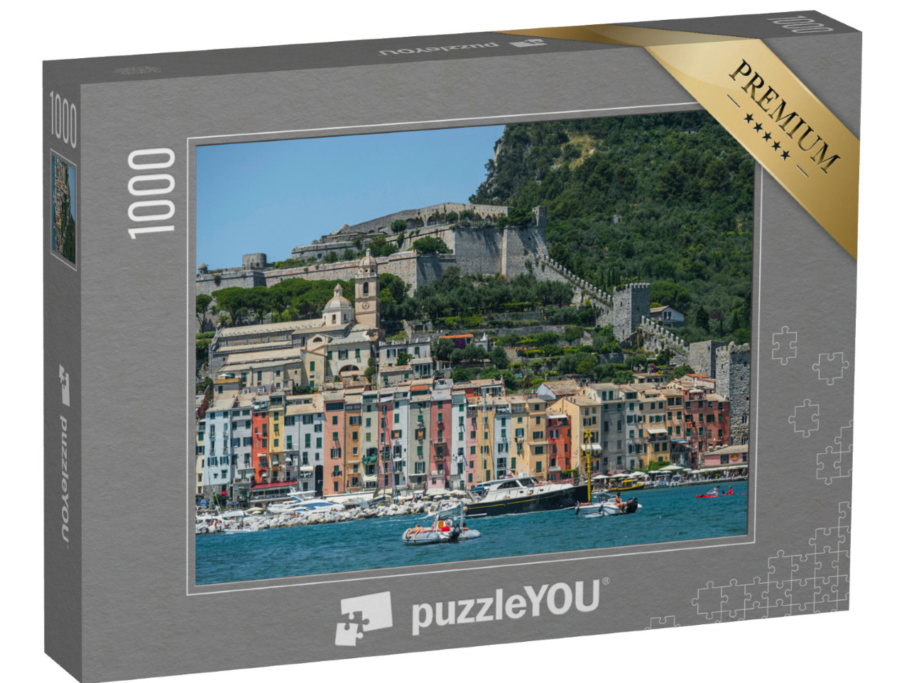 Puzzle 1000 pezzi „Scorci di Lerici e Porto Venere, Liguria, Italia.“