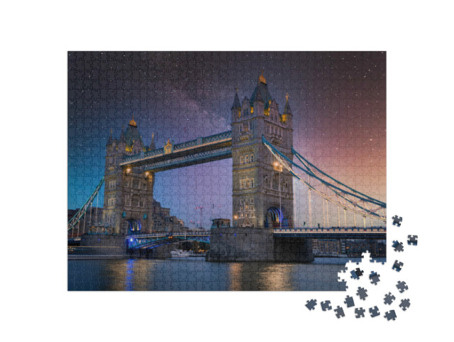 Puzzle 1000 pezzi „Notte limpida e stellata sul Tower Bridge di Londra“