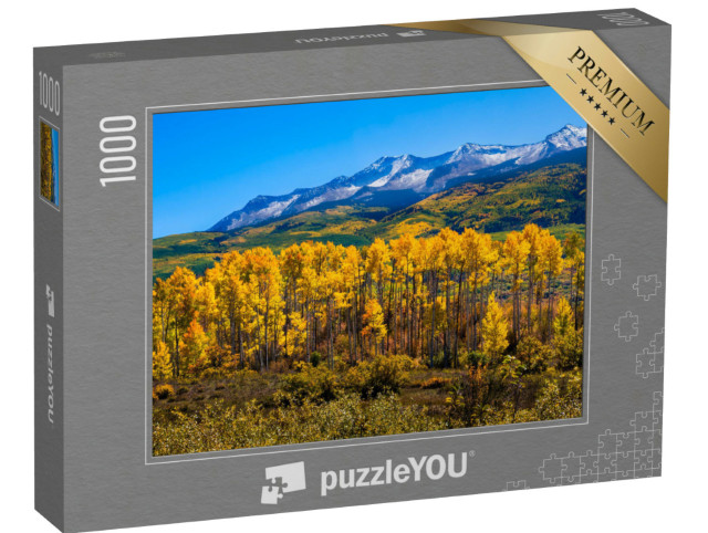 Puzzle 1000 pezzi „Colorado con alberi di pioppo in autunno“