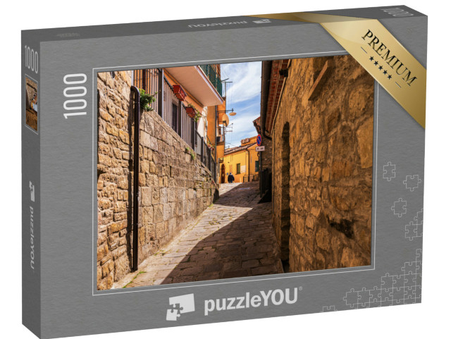 Puzzle 1000 pezzi „Castelmezzano: vedute del centro storico e del paesaggio che circonda il paese, Italia“