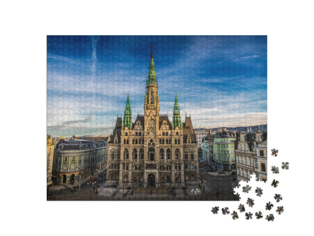 Puzzle 1000 pezzi „Il municipio di Liberec nella Repubblica Ceca“