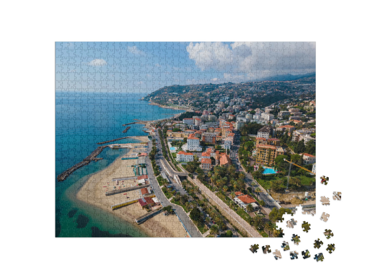 Puzzle 1000 pezzi „Vista panoramica di Sanremo“