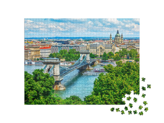 Puzzle 1000 pezzi „Ponte delle Catene sul Danubio nella città di Budapest, Ungheria“