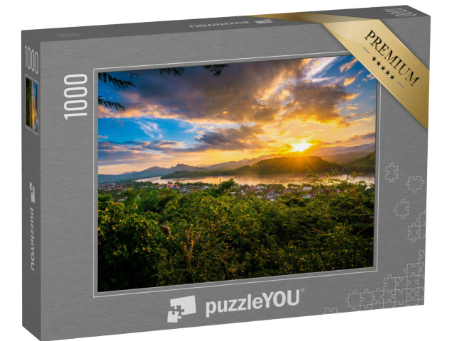 Puzzle 1000 pezzi „Ora blu sul Monte Phousi, Luang Prabang, Laos“