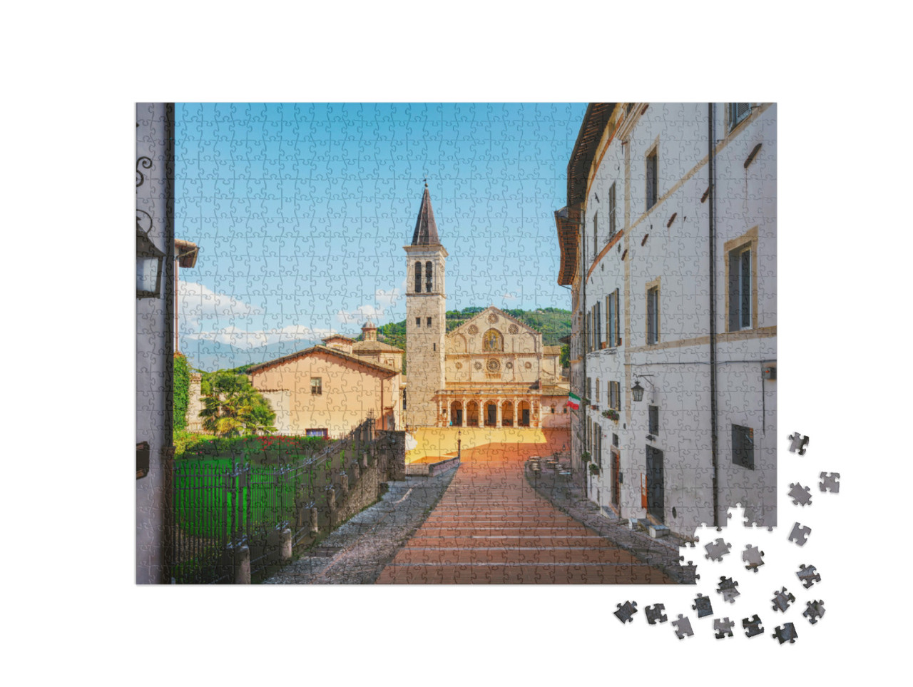 Puzzle 1000 pezzi „Spoleto, Cattedrale di Santa Maria Assunta. Provincia di Perugia, regione Umbria, Italia, Europa“