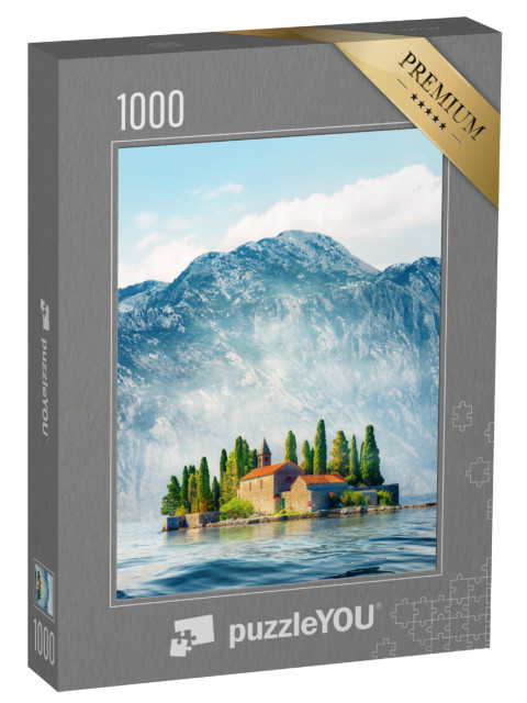 Puzzle 1000 pezzi „Paesaggio dell'isola di San Giorgio, Baia di Kotor, Montenegro“