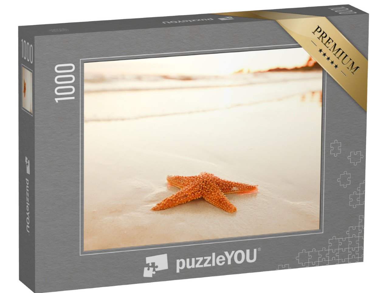 Puzzle 1000 pezzi „Stella marina sulla spiaggia all'alba“